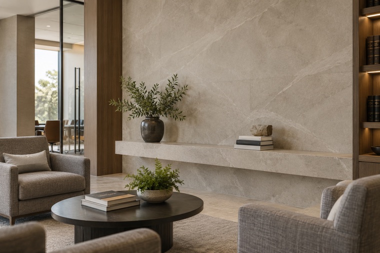Porcelain slab interior