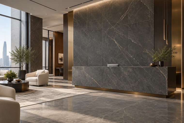 Porcelain slab interior
