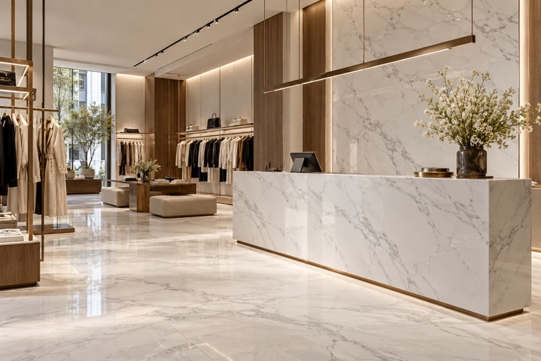 Porcelain slab interior