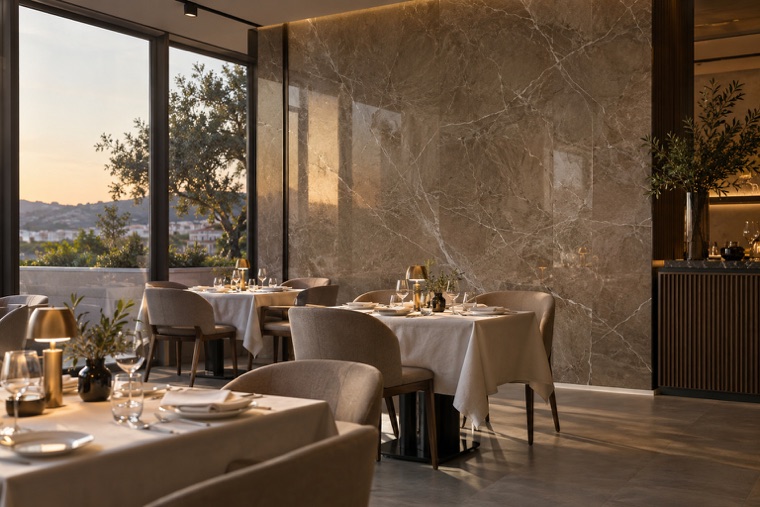 Porcelain slab interior