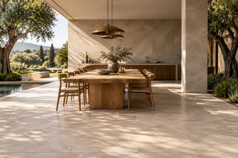 Porcelain slab interior