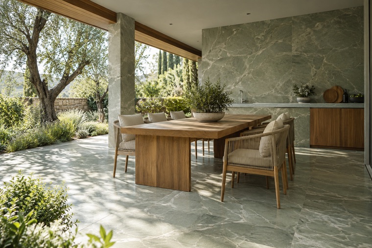 Porcelain slab interior