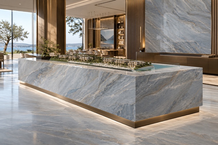 Porcelain slab interior