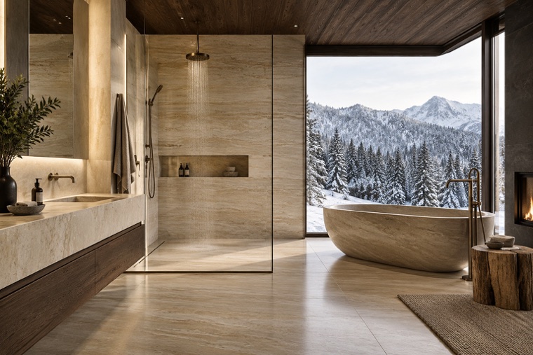 Porcelain slab interior