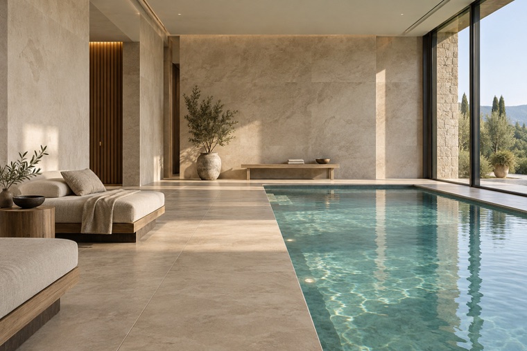 Porcelain slab interior