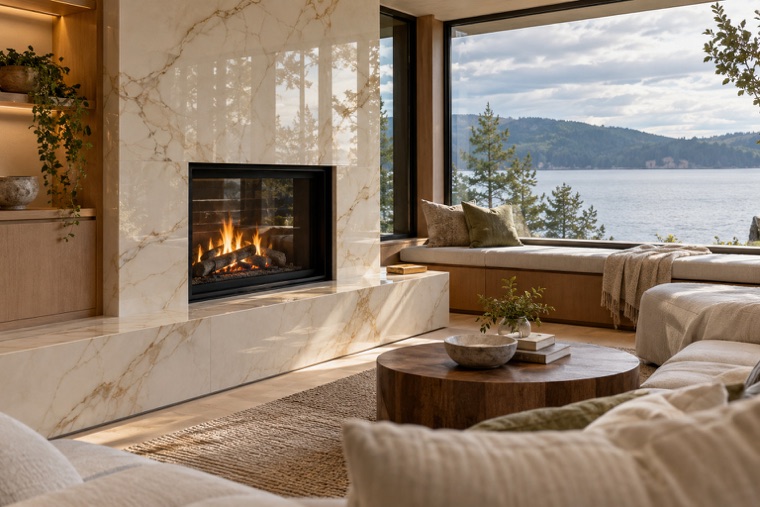 Porcelain slab interior