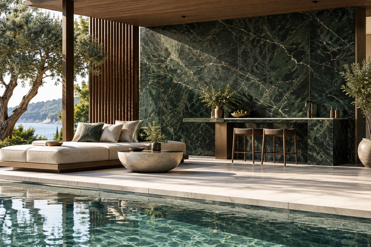 Porcelain slab interior