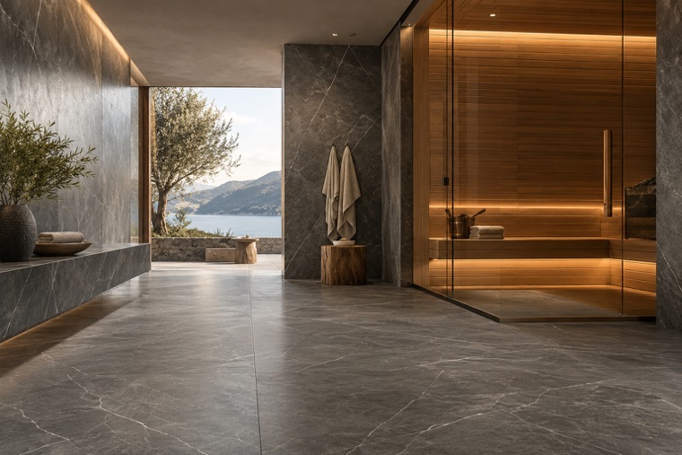 Porcelain slab interior