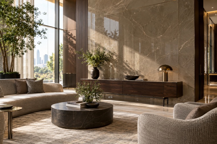 Porcelain slab interior