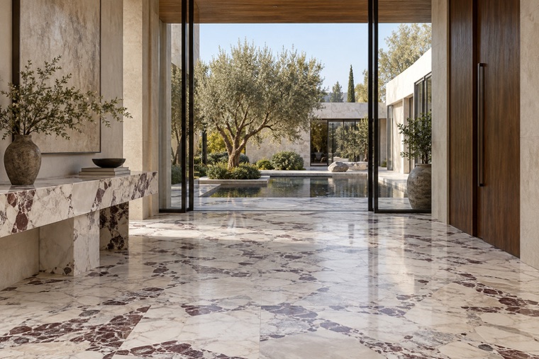 Porcelain slab interior