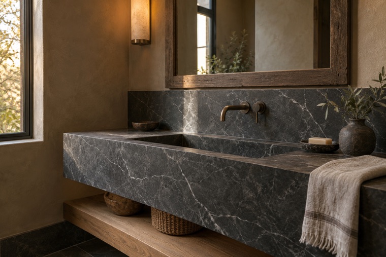 Porcelain slab interior