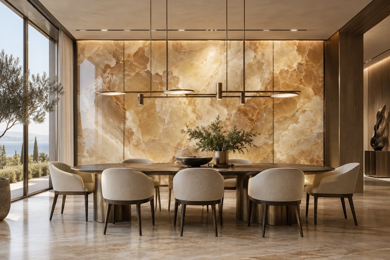 Porcelain slab interior