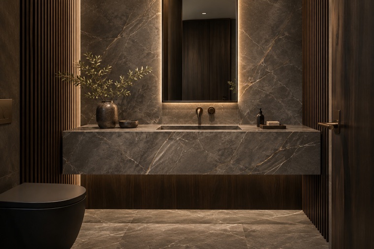 Porcelain slab interior