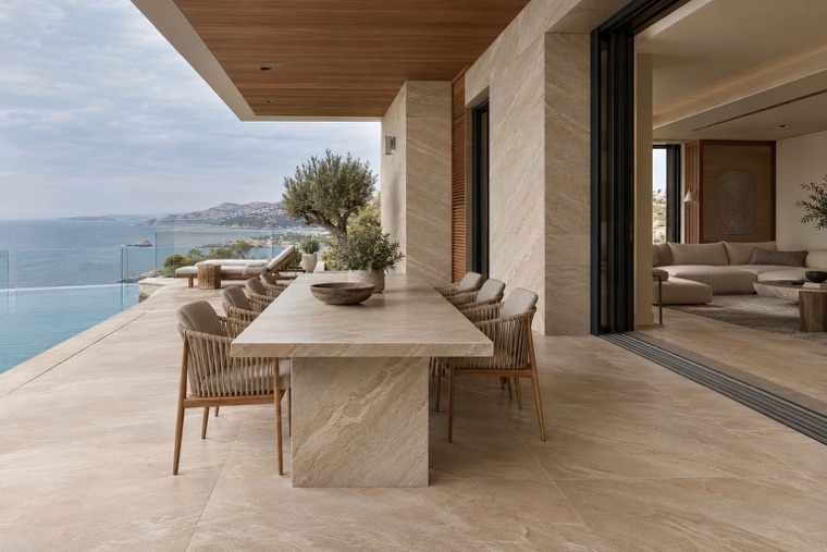 Porcelain slab interior