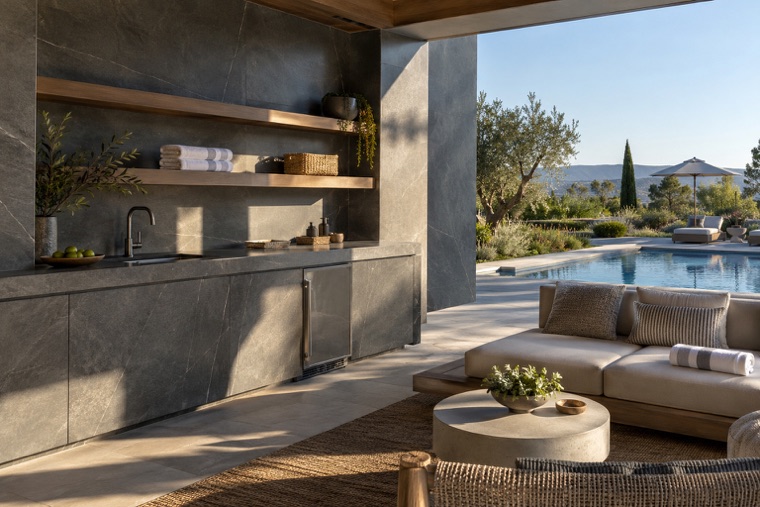 Porcelain slab interior