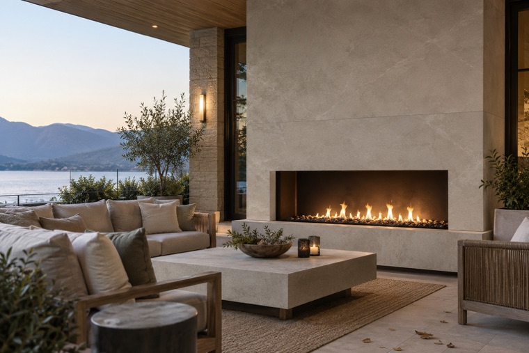 Porcelain slab interior