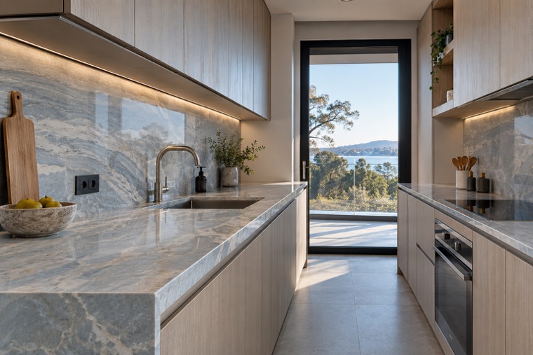 Porcelain slab interior