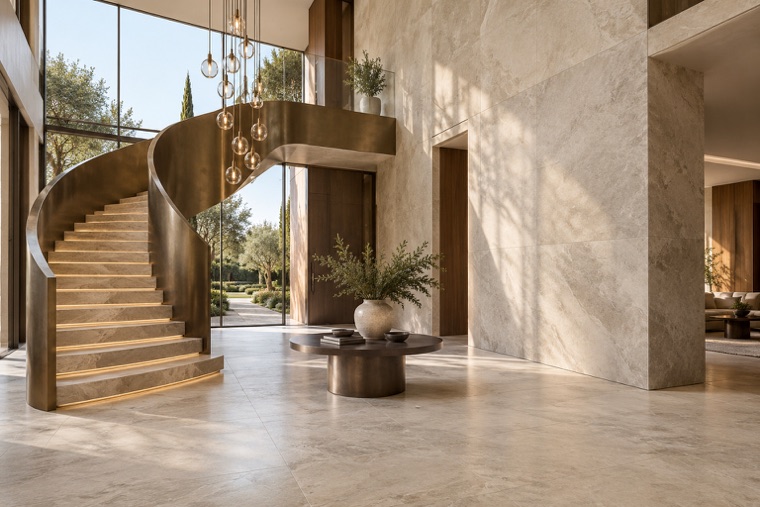 Porcelain slab interior