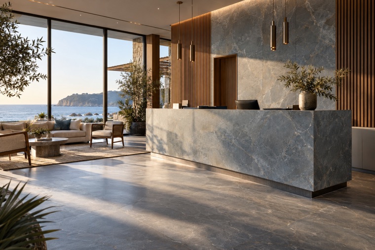 Porcelain slab interior