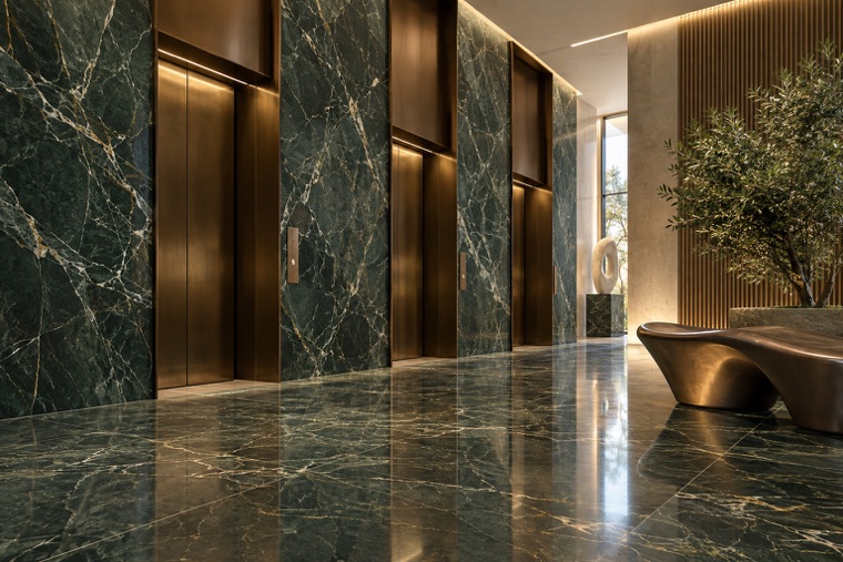 Porcelain slab interior