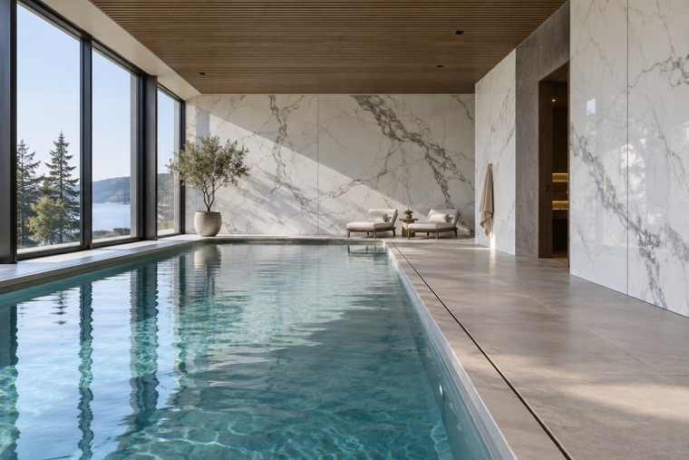 Porcelain slab interior