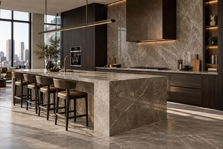 Porcelain slab interior