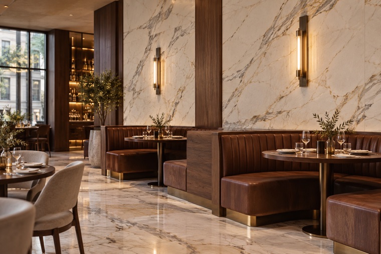 Porcelain slab interior