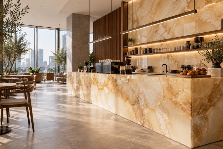 Porcelain slab interior