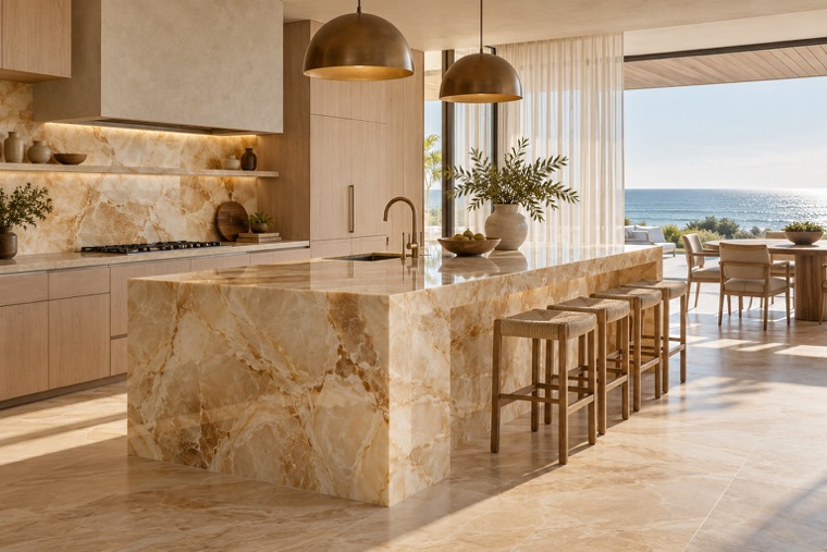 Porcelain slab interior