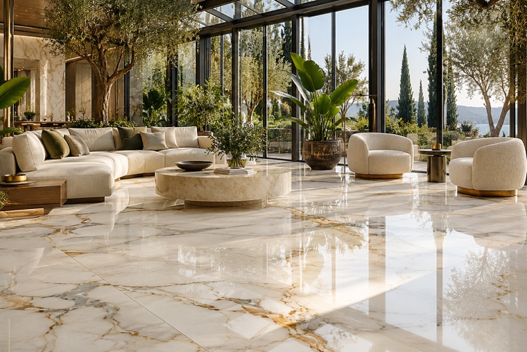 Porcelain slab interior