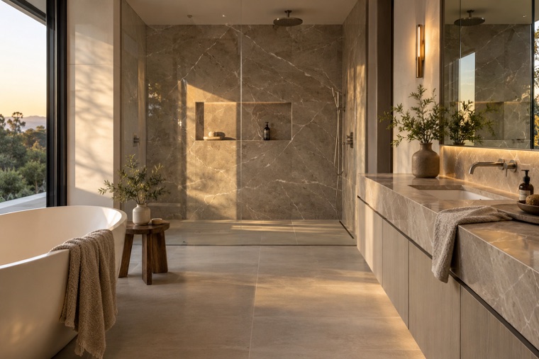 Porcelain slab interior