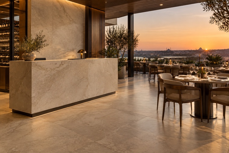 Porcelain slab interior