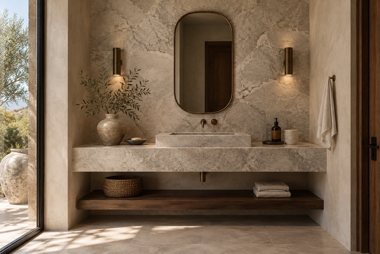 Porcelain slab interior