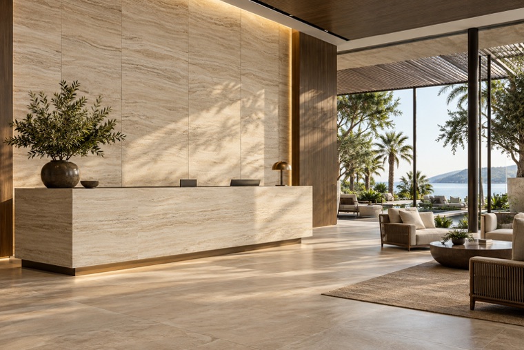 Porcelain slab interior