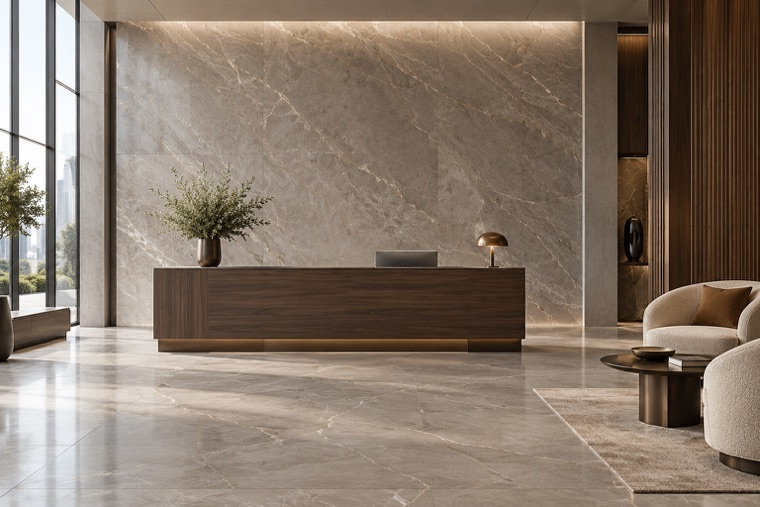 Porcelain slab interior