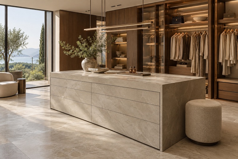 Porcelain slab interior