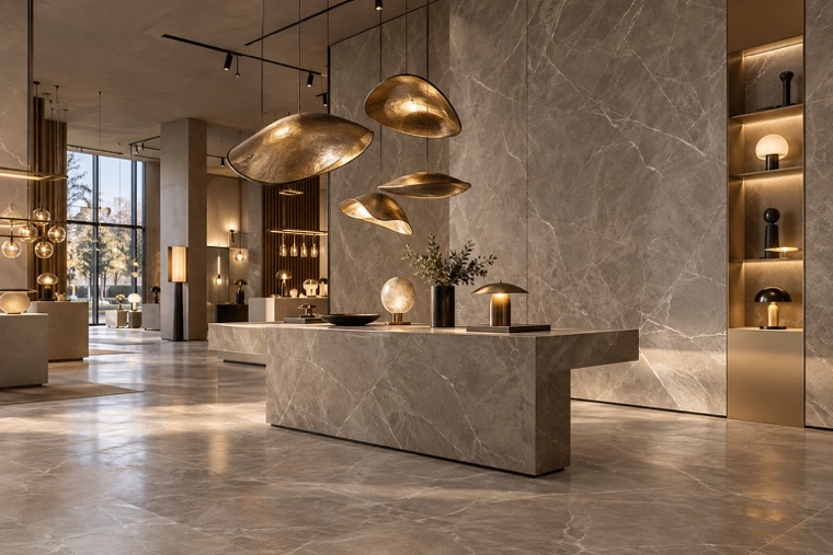 Porcelain slab interior