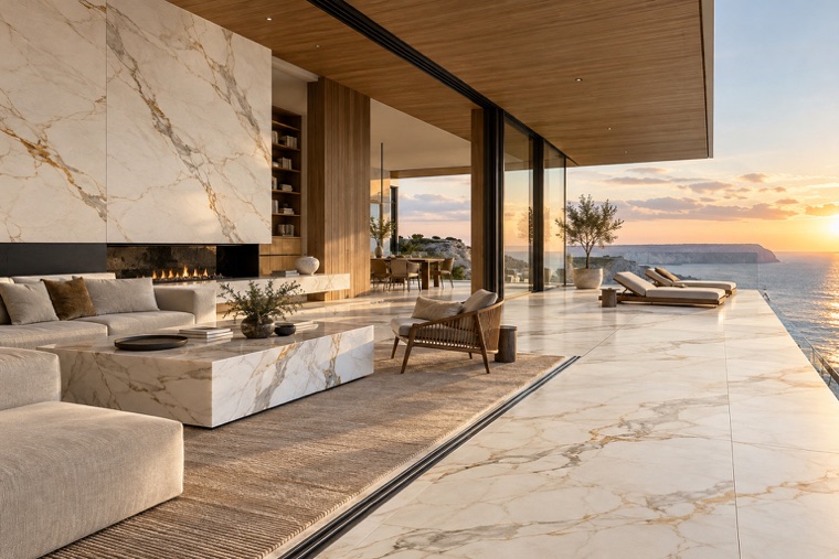 Porcelain slab interior