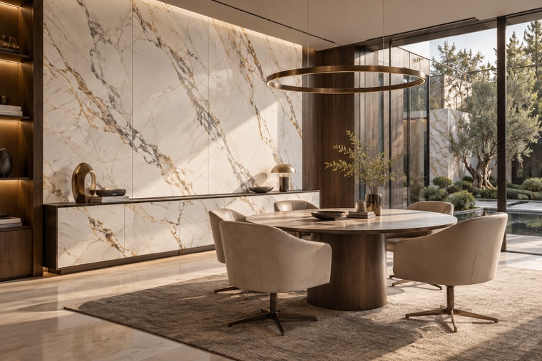 Porcelain slab interior