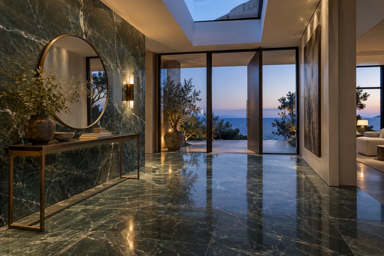 Porcelain slab interior