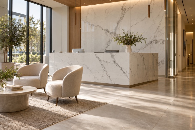 Porcelain slab interior
