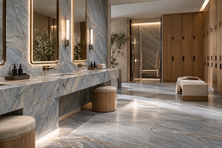 Porcelain slab interior