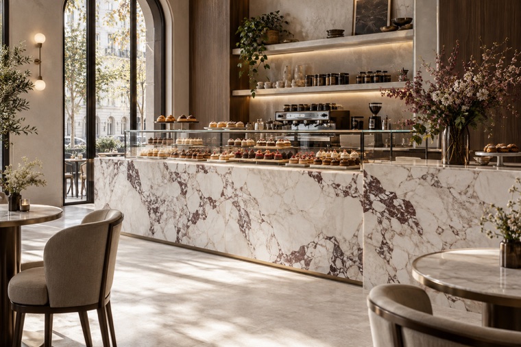 Porcelain slab interior