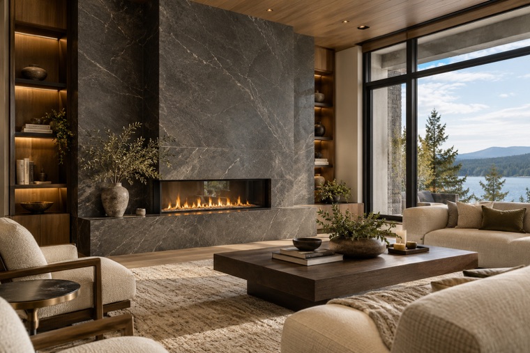 Porcelain slab interior