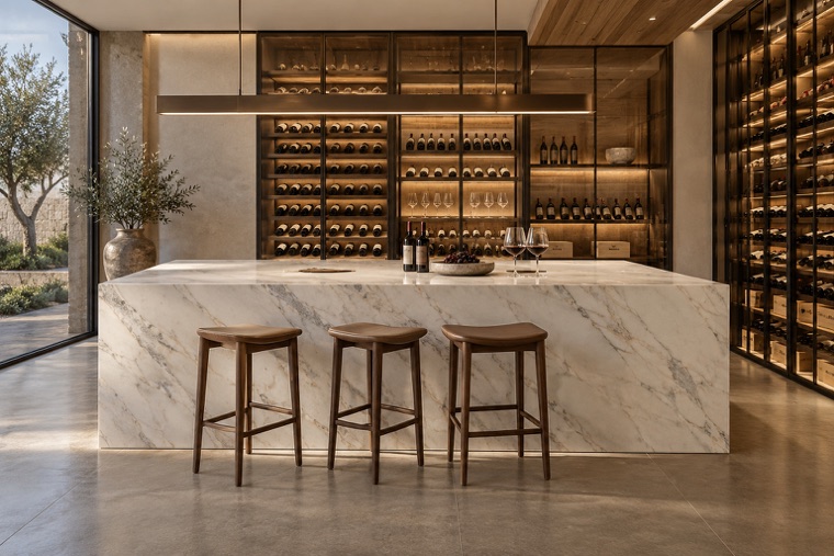 Porcelain slab interior