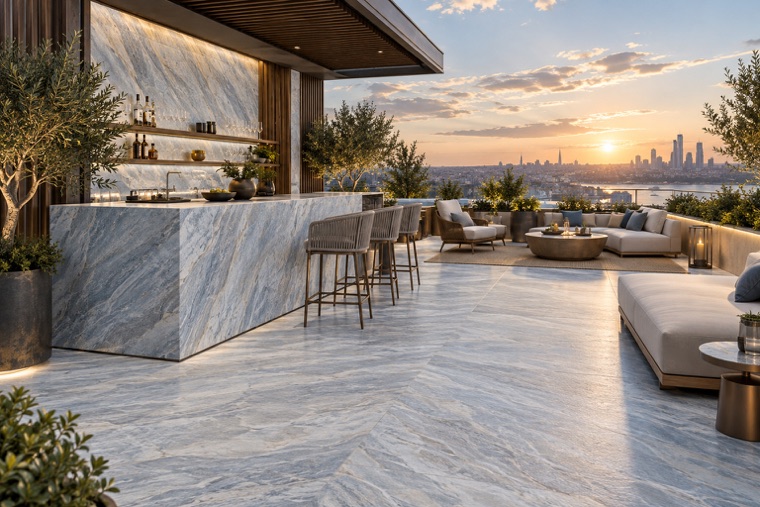 Porcelain slab interior