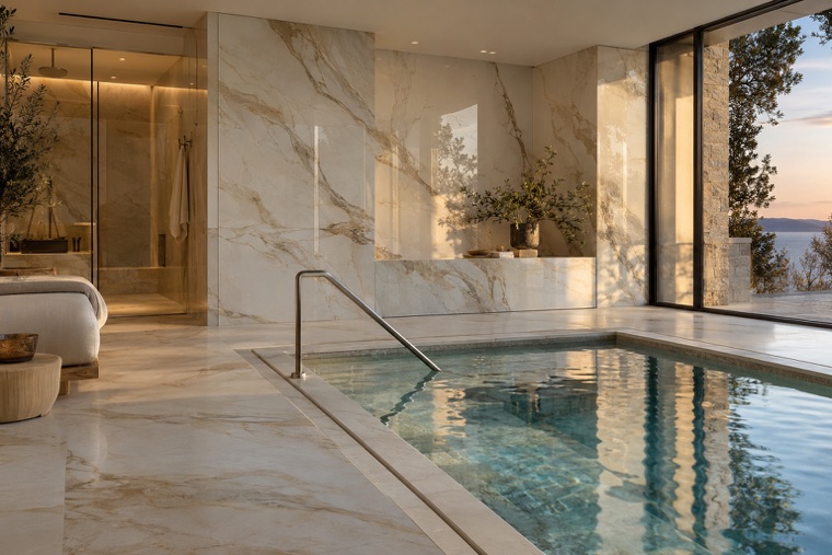 Porcelain slab interior