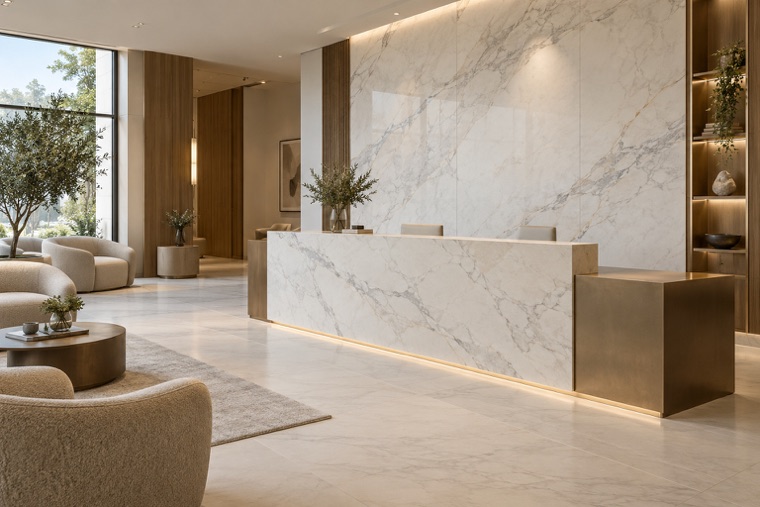 Porcelain slab interior
