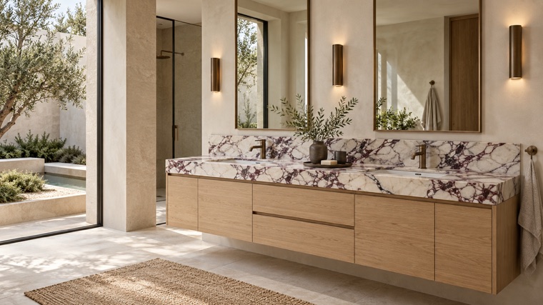 Light oak vanity