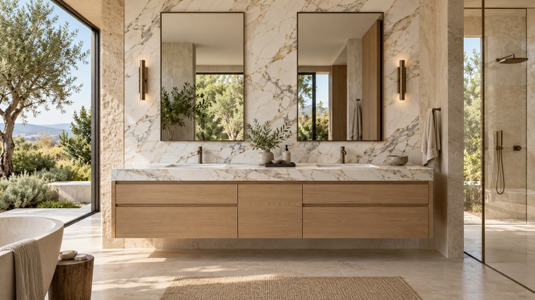 Light oak vanity